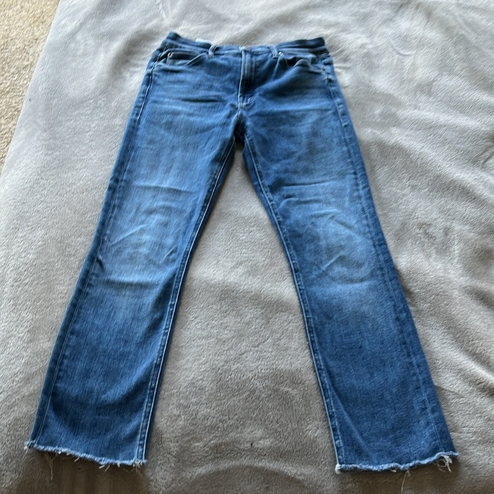 Mother Jeans Mid Rise Dazzler Crop Fray  We're All In This Together